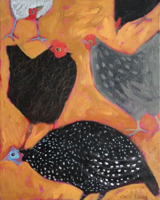 Hens and Guinea Fowl